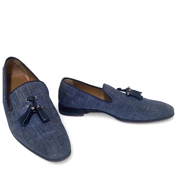 Christian Louboutin Blue Danim Dandelion Tassel Loafers Size 40 main image 4